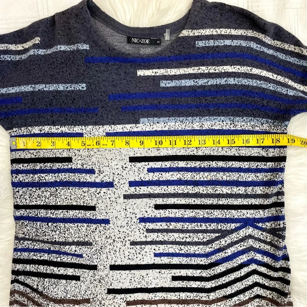 NIC + ZOE Broken Stripes Fall Shirt, Geometric/Modern Print - Picture 5 of 7